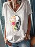 Print Normale Shirts & Blusen mit V-Ausschnitt Kurzarm