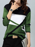 Geometrisch Print Shirt Farbblock Alltag Strassenmode Noracora