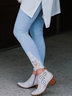 Große Größen Unifarben Lässig Leggings Hosen