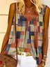 Lässig Ärmellos Rundhals Große Größen Print Tanktop Bluse Westen