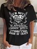 Lässig Textbriefe Rundhals Kurzarm T-Shirt