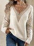 V-Ausschnitt Unifarben Wolle/Stricken Pullover