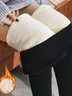 Lässig Fluff/Granular-Fleece-Stoff Leggings