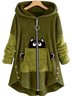 Kapuze Lässig Weit Teddy Jacke