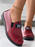 Kunstleder Lässig Retro Buchstabe Patchwork Weich Sohle Halbschuhe