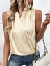 Kreuzhals Lässig Unifarben Kreuz Tanktop & Cami