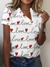 Jersey Lässig Weit Herz/Herz T-Shirt