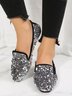Party Paillette Dekor Flach Schuhe