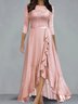 Spitze AbendKleid/Brautkleid Volant Schoss 3/4 Ärmel Rundhals Noracora