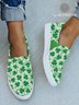 NS. Patricks Day Grün Kleeblatt Print Segeltuch Slippers