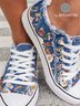 Blumenmuster Weich Sohle Lässig Segeltuch Schuhe