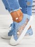 Denimblau Spitzennähte Personalisiert Segeltuch Schuhe