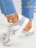 Silber Glitzernd Stern Sneakers