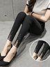 Lässig Unifarben Lang Schnalle Hose