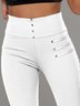 Lässig Unifarben Lang Hose