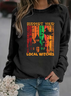 Lässig Rundhals Textbriefe Sweatshirt