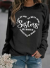 Lässig Rundhals Textbriefe Sweatshirt