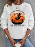 Lässig Rundhals Textbriefe Sweatshirt