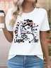 Lässig Unifarben Rundhals Kurzarm T-Shirt