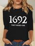 Lässig Textbriefe Rundhals Langarm T-Shirt