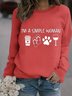 Lässig Rundhals Textbriefe Sweatshirt