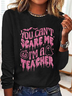Lässig Textbriefe Rundhals Langarm T-Shirt