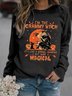 Lässig Rundhals Textbriefe Sweatshirt