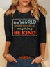 Lässig Buchstabenmuster Rundhals Langarm T-Shirt
