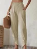 Lässig Unifarben Lang Elastische Taille Tasche Patchwork Hose
