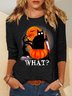 Lässig Katze Rundhals Langarm T-Shirt