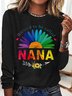 Lässig Gänseblümchen Rundhals Langarm T-Shirt