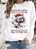Lässig Rundhals Buchstabenmuster Sweatshirt