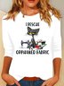 Lässig Katze Rundhals Langarm T-Shirt