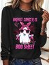 Lässig Buchstabenmuster Rundhals Langarm T-Shirt