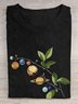 Lässig Blätter Rundhals Kurzarm T-Shirt