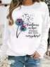 Lässig Rundhals Textbriefe Sweatshirt