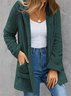 Damen Unifarben Reißverschluss Regelmäßig Weit Jacke