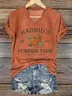 Lässig Textbriefe Rundhals Flügelärmel T-Shirt