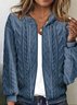 Damen Unifarben Regelmäßig Weit Jacke