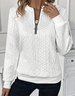 Lässig Kapuze Unifarben Sweatshirt Reißverschluss