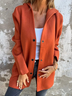 Damen Unifarben Regelmäßig Weit Jacke