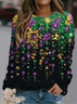 Lässig Rundhals Abstrakt Sweatshirt