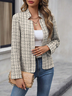 Damen Unifarben Regelmäßig Regelmäßige Passform Jacke
