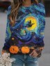 Lässig Rundhals Halloween Sweatshirt