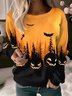 Lässig Rundhals Halloween Sweatshirt