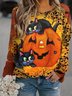 Lässig Rundhals Halloween Sweatshirt