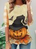 Lässig Halloween Rundhals Langarm T-Shirt