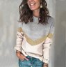 Damen Garn/Wollgarn Farbblock Langarm Bequem Lässig Pullover