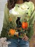 Lässig Rundhals Halloween Sweatshirt