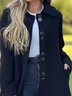 Damen Unifarben Schnalle Regelmäßig Weit Jacke